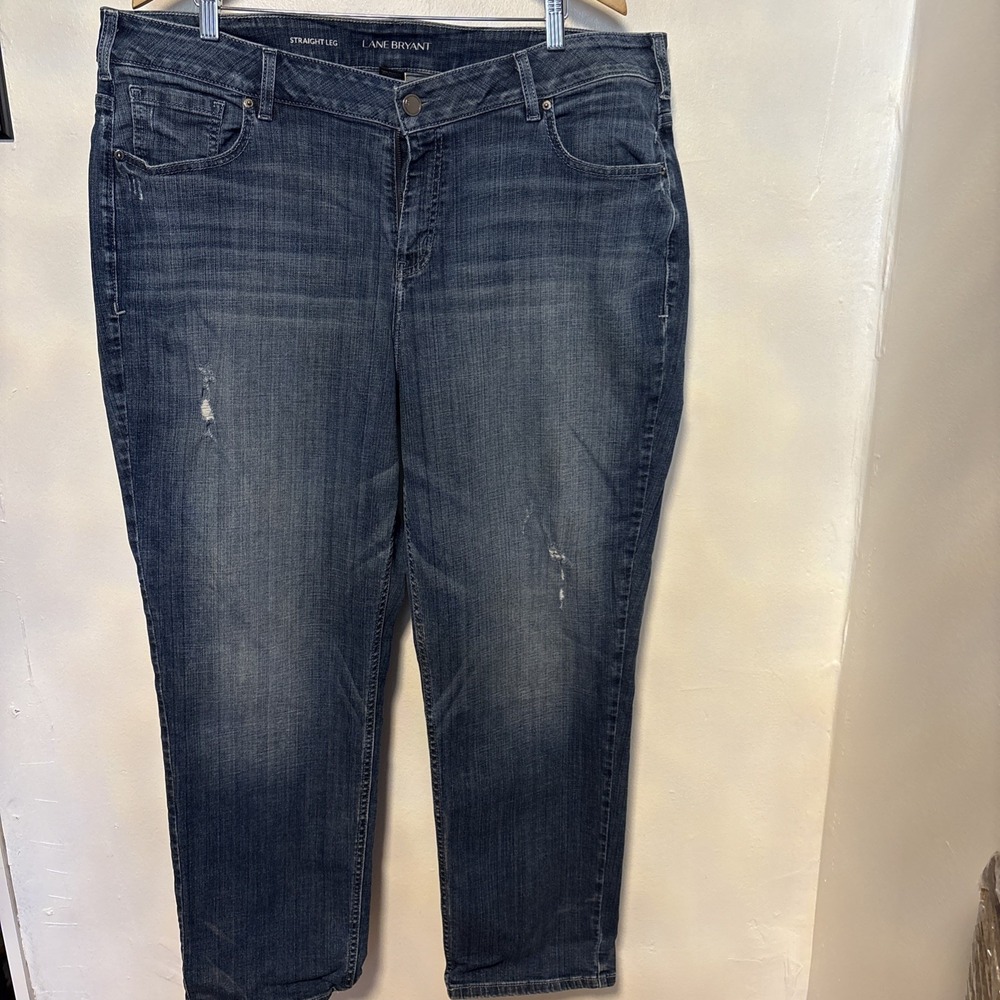 Lane Bryant Jeans Womens 22 Blue Signature Fit Mid Rise Boot Distressed